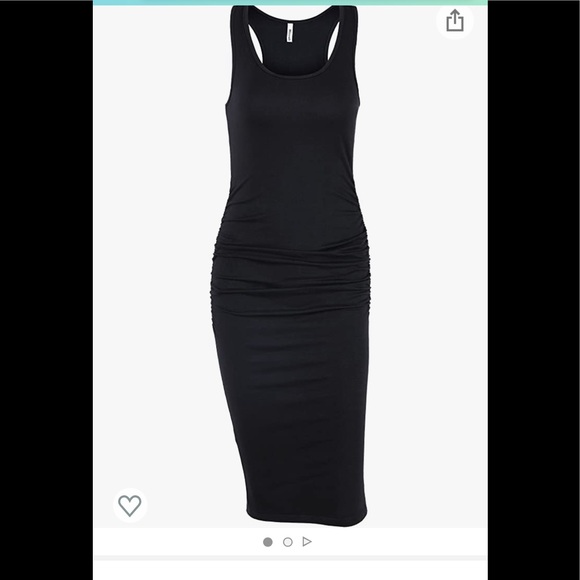 missufe Dresses & Skirts - NWOT Sleeveless Racerback Tank Ruched Sundress